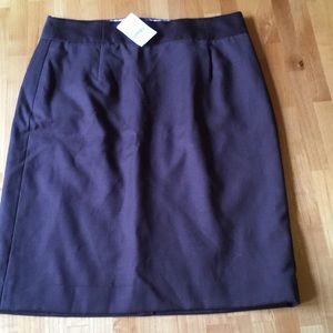NWT JCrew Super 120s wool pencil skirt in Espresso